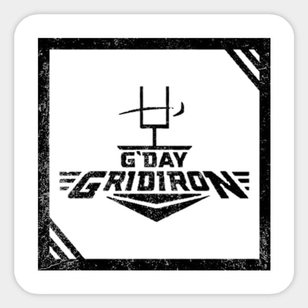 G'day Gridiron Black Logo Sticker by Aussie NFL Fantasy Show